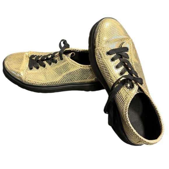 Dr. Martens Gold Snake Skin SPIN Shoes - Picture 3 of 6